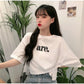 Solid Color Summer Personality  Casual Slim  Round Neck Half Sleeve Asymmetry Women's Fashion Short T-shirt