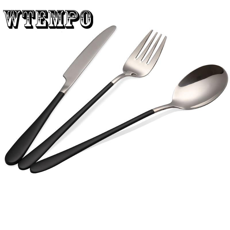 3pcs Stainless Steel Camping Flatware Set Knife Spoon Fork Utensil Portable Tools