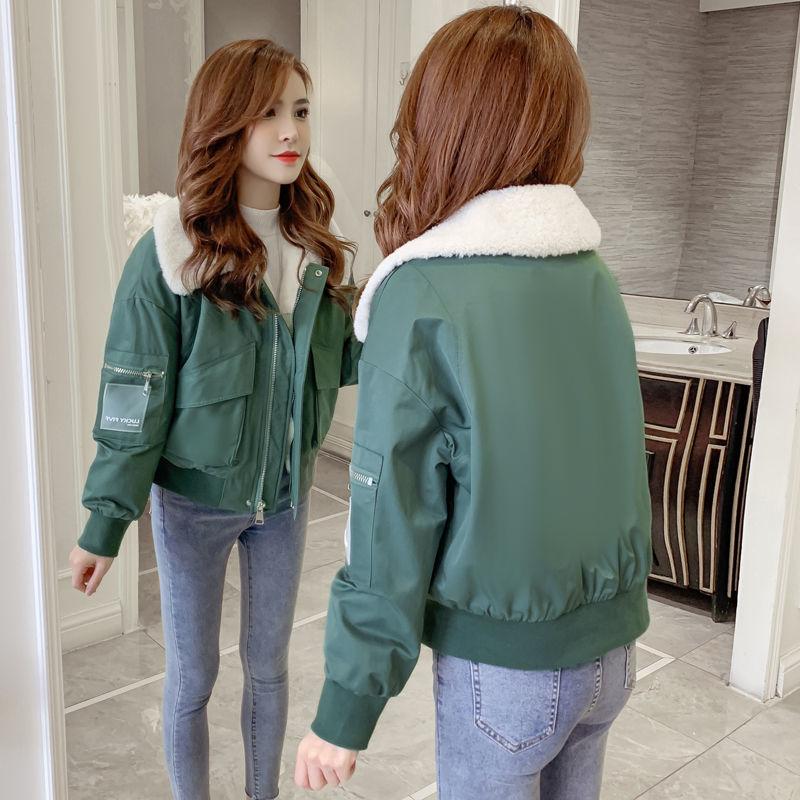 Lamb Wool Coat Women Winter Thick Padded Jacket Small Padded Coat Students All-match Short Padded Coat