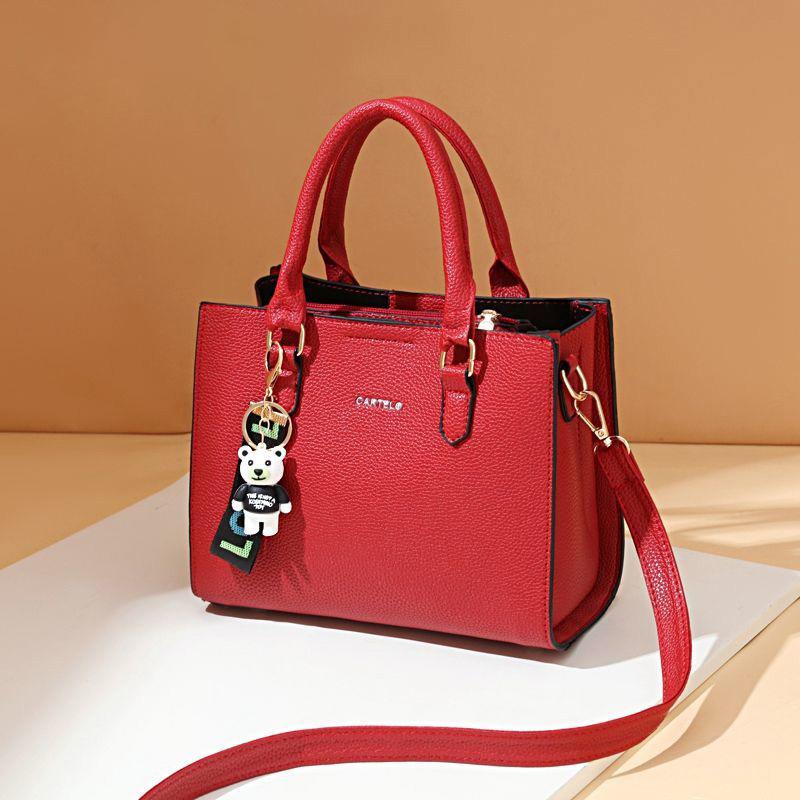 Trendy One-shoulder Messenger Female Bag Wild Mother Bag Large-capacity Portable Leather Bag
