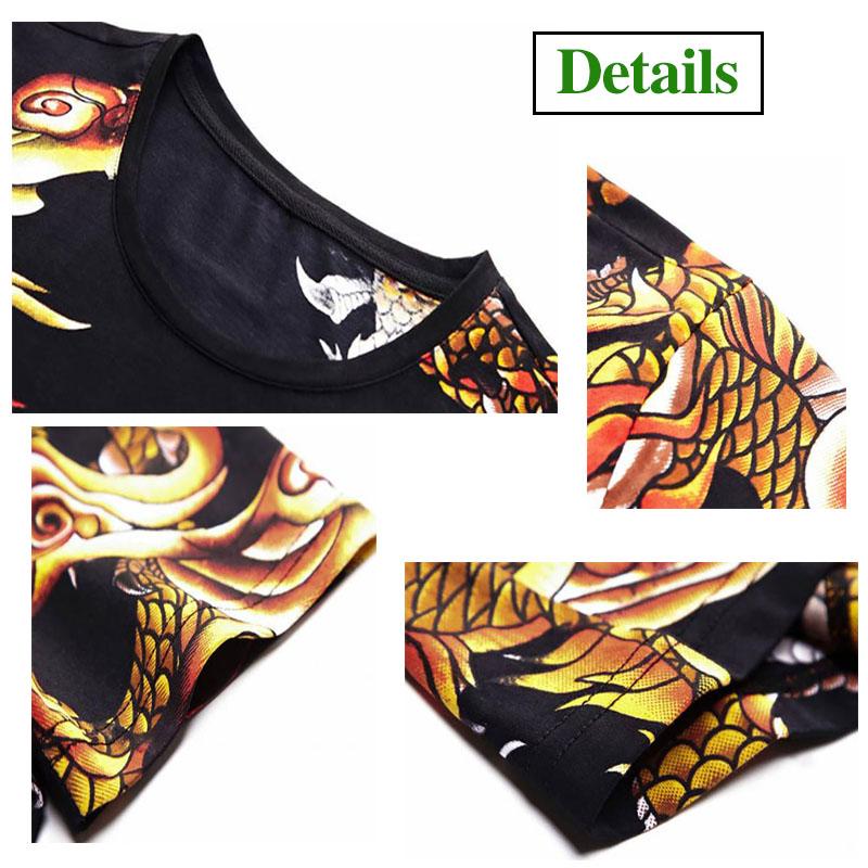 3D Dragon Print Shirt Men Tees Summer Fashion T-shirt Half Sleeve Overshirt Loose Comfortable Pullover