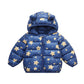 Girls' Warm and Windproof Winter Clothes Down Cartoon Padded Jacket with Velvet Padded Hooded Jacket