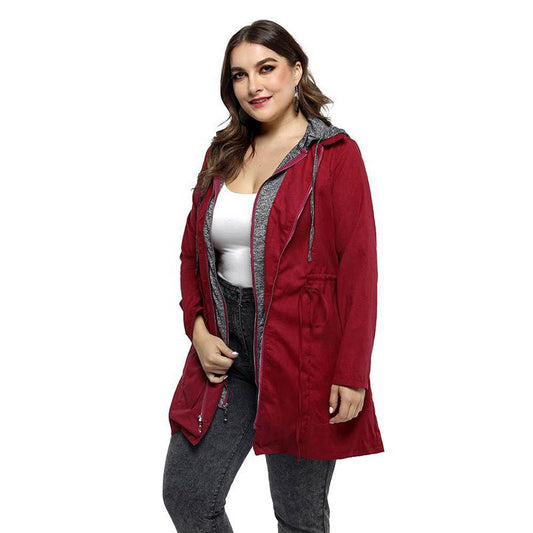 Winter Jackets Hooded Parkas Coat Solid Casual Plus Size Women Warm Jacket