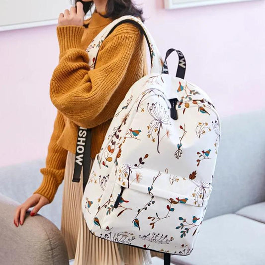 Girls School Bag Student Korean Version of The Large-capacity Waterproof Backpack Small Fresh Printed Backpack Female Bag