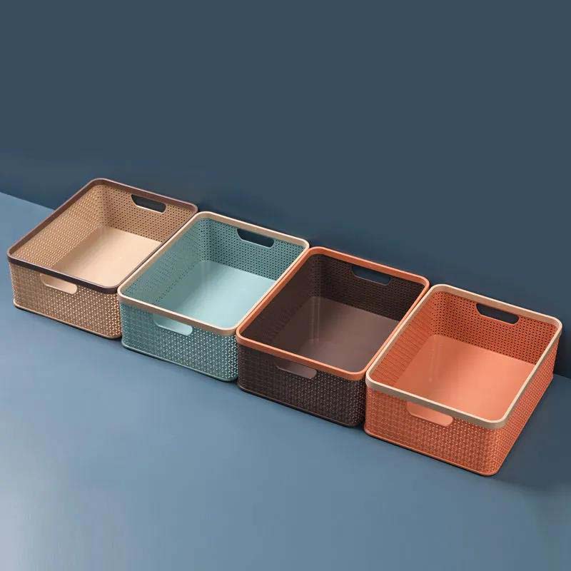 Rectangular Storage Box Multi-purpose Finishing Storage Basket Bathroom Kitchen Goods Storage Box