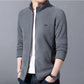 Men's Stand Collar Fleece Jacket Long Sleeve Warm Casual Jacket Double Sided Fleece Solid Color Cardigan Soft Fabric Zipper Jacket