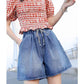 Large Size Denim Shorts Culottes Women's Loose High Waist Casual Fashion Women's Clothing 150kg