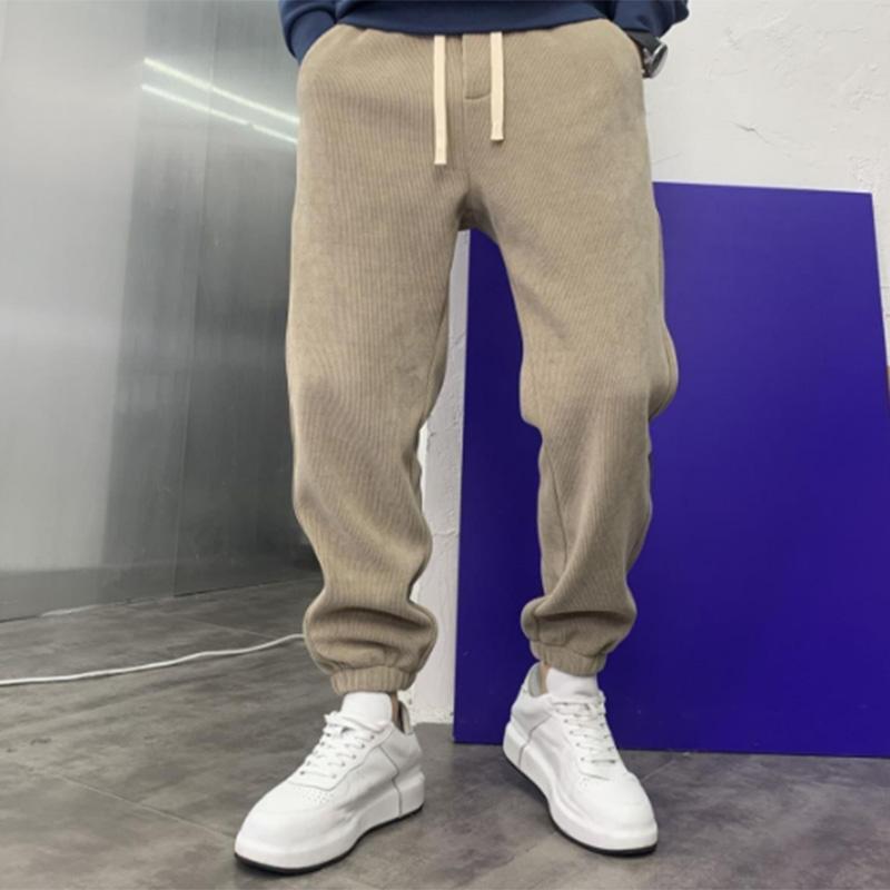 Men's Corduroy Casual Pants Men's Trend Loose Labeling Student All-match Sports Long Pants