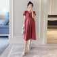 Maternity Clothes Short Sleeve Dress Mid-length Loose Plus Size V-Neck High Waist Over The Knee Skirt