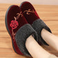 Women's Winter Flat Cotton Shoes Female Large Size Plush Thickened Soft Sole Anti Slip Embroidered Cotton Shoes