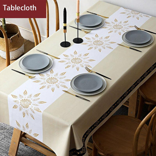 Pvc Table Cloth Waterproof and Oil-proof Disposable Table Top Table Table Cloth Rectangular Table Mat Fresh European Pastoral Style