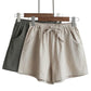 Cotton and Linen Bow Shorts for Women Summer High Waist Loose Thin All-match Wide-leg Three-point Pants Outer Wear Casual Short Pants Sports Shorts