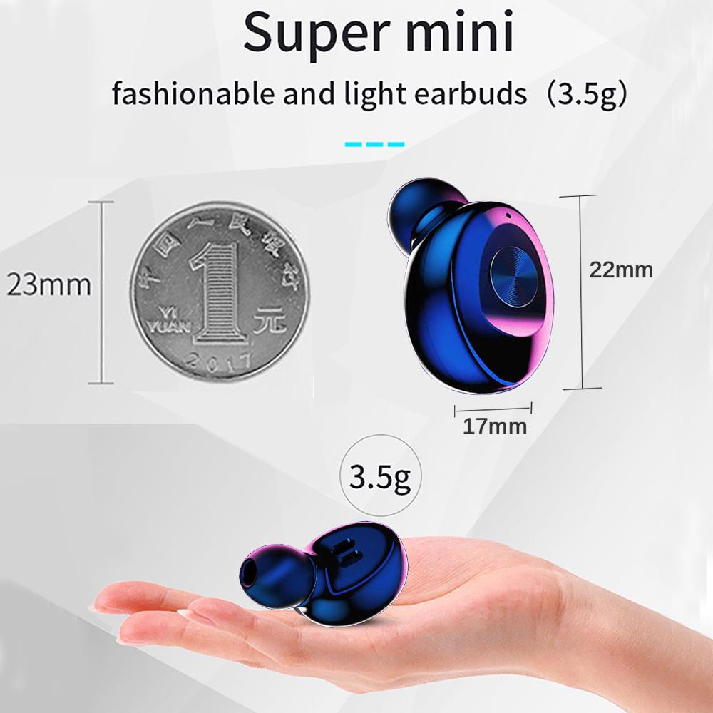 Waterproof Earphones Bluetooth 5.0 Mini HIFI TWS Earbuds Wireless Headphones Noise Reduction