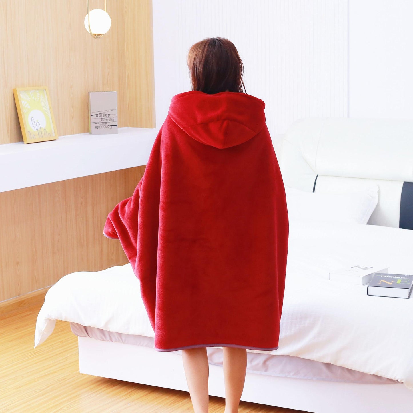 Blanket Siesta Blanket Blanket Winter Thickening Shawl Cloak Office Single Warmth Soft Blanket Double-sided Plus Velvet To Keep Warm and Breathable