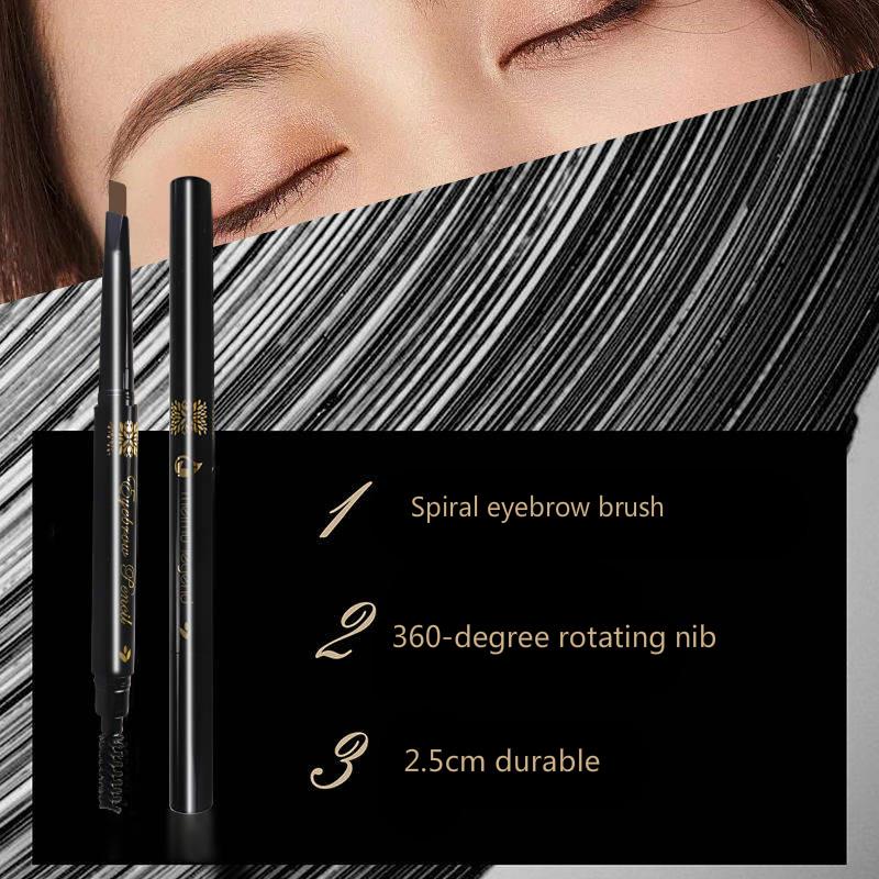 Double-head eyebrow pencil waterproof and sweat-proof natural long-lasting non-fading non-staining
