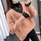 Imitation Mink Velvet Sweater Women Fake Two-piece Lace Stitching Turtleneck Pullover Sweater Colorful Bottoming Outer Wear Knitted Sweater Coat