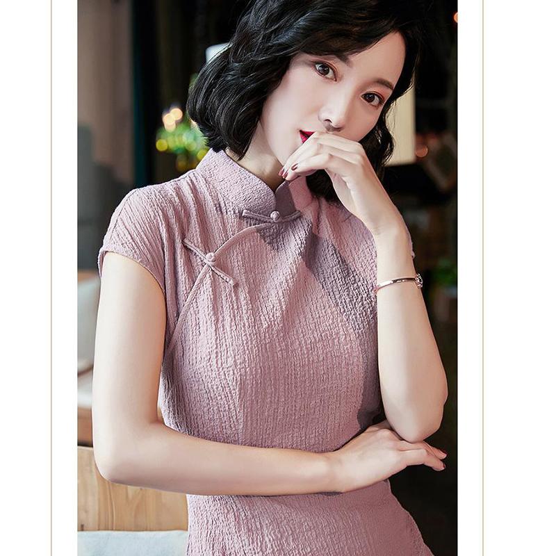 Chinese Style Cheongsam Long Dress Improved Version Cheongsam Women's Dress Skirt Female Summer Thin Retro Chinese Style