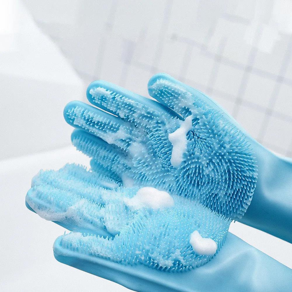Pet Dogs and Cats Bathing Massage Gloves Dogs Use Finger Silicone Gloves To Scrub Bathtub Cleaning Pet Supplies