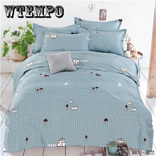 Animal Giraffe Bedding Set  Cover Bed Sheet Pillow Cases 4pcs Queen Sizey Bedclothes