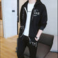 Spring and Autumn Men's Sweatshirt Set Korean Slim Jacket Hooded Sportswear Clothes + Pants