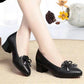 Black Soft Leather Non-slip Comfortable Single Shoes Low-heeled Women's Shoes Thick-heeled All-match Work Leather Shoes