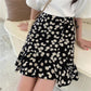 Women's Summer Daisy A-line Skirt Female Large Size Loose High Waist Thin Skirt Girls Breathable Casual Travel Skirt