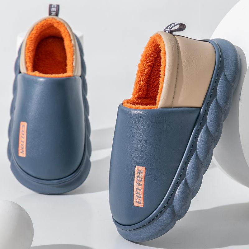 Thick-soled Cotton Shoes for Men Women Couples In Winter Indoor Outdoor Home Waterproof and Warm Cotton Slippers