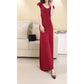 Fashion Long Maxi Dress Cotton Short Sleeve Crew Neck Elastic Backless Summer Dress Party Dress