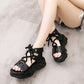 Plus Size 34-39 Summer Women Outdoor Rome Flip Flop Flat Bohemian Beach Shoes Non-slip Office Lady Black Sandals