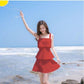 Female Simple and Slim Little Fresh Beach Sling Vest Cake Dress Strapless Foliage Short Graceful Dress