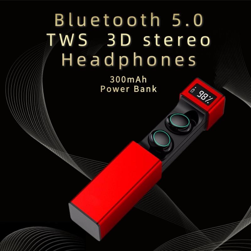 Waterproof 5.0 Earphones Bluetooth Mini HIFI TWS Earbuds Push-pull Headphones LED Display Headset
