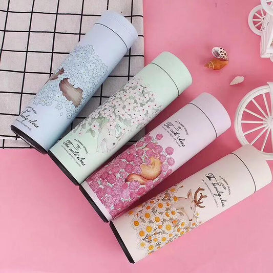 Autumn Forest Printing Vacuum Flask 304 Stainless Steel Coffee Tea Water Bottle 500ml Home Water Cup