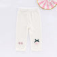 Girls' Leggings Children's Spring and Autumn Thin Bow Strawberry Korean Cropped Trousers Stretch Pants Baby Outer Wear and Inner Wear