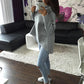 Women's Irregular Turtleneck Scarf Collar Sweatshirt Long Sleeve Pullover Sweatshirt Casual Solid Color Personalized Loose Hooded Sweatshirt
