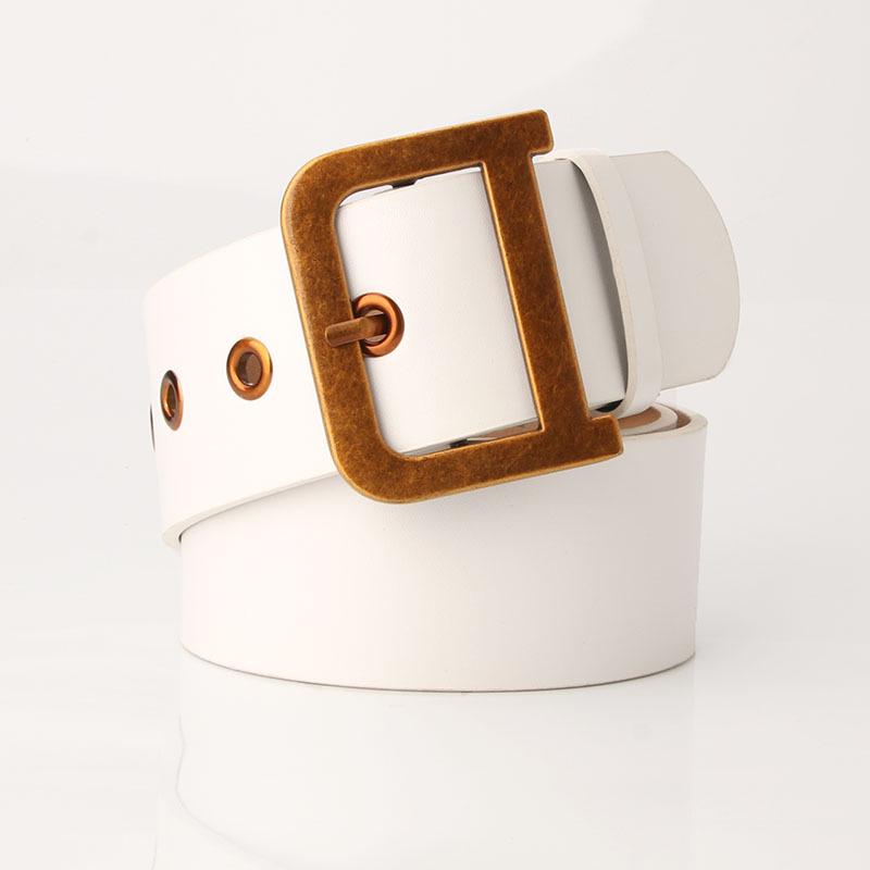 Ladies belt fashion D word buckle fashion wild dress wide belt decorative belt