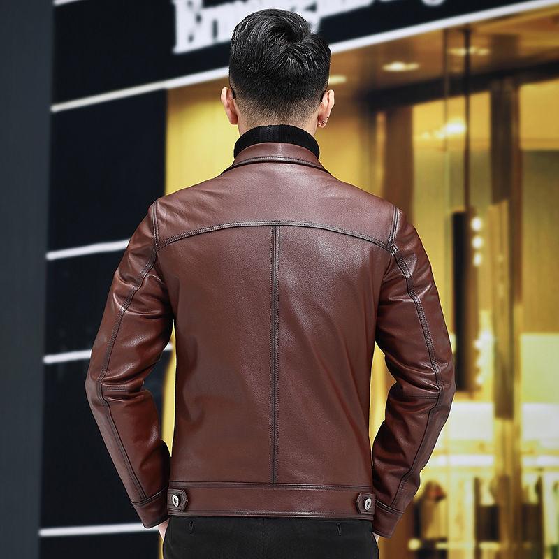 Fashion Urban Men's Jacket Autumn and Winter Fashion Trend Slim Thickening Plus Velvet Warm Sheepskin Jacket