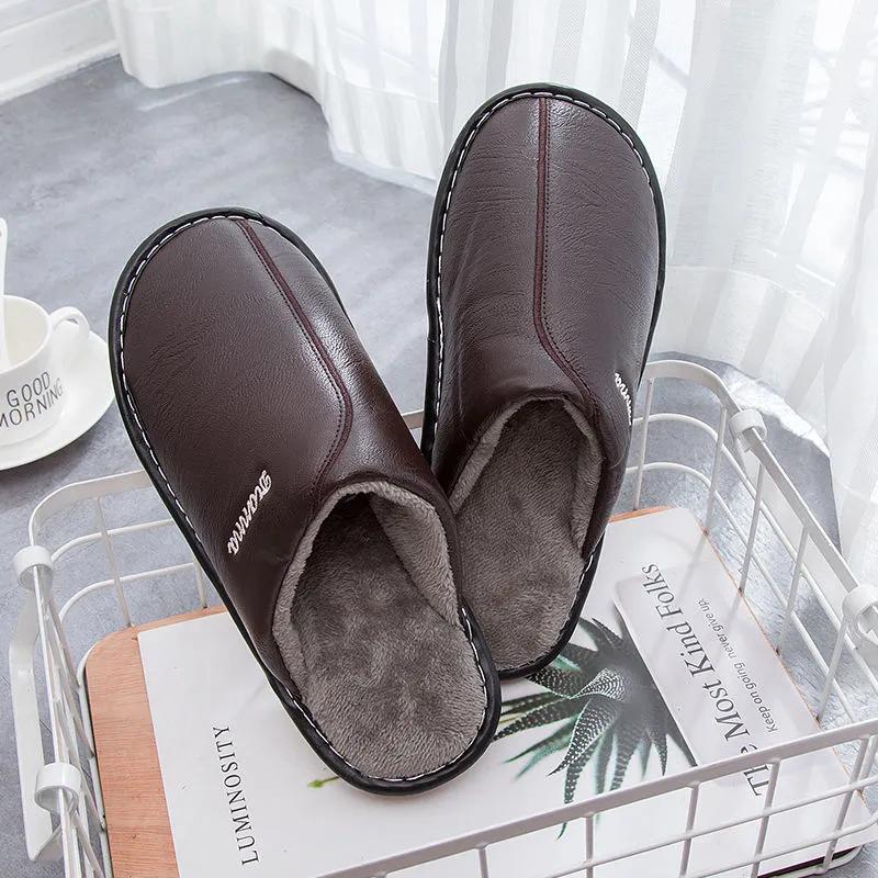Home Slippers Winter Warm Women Waterproof Non-Slip Indoor Shoes Cotton Men Anti-slip Ladies Soft Slides Memory Foam Couples