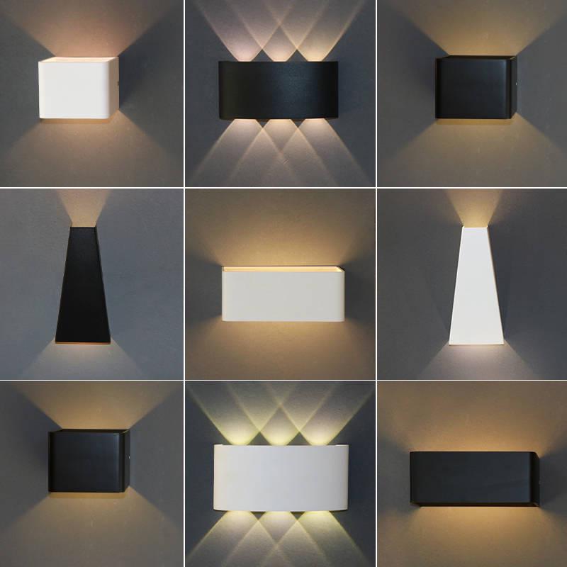 Nordic Led Wall Lamp Aluminum Outdoor Indoor White Black Stairs Bedroom Bedside Bathroom wall Light
