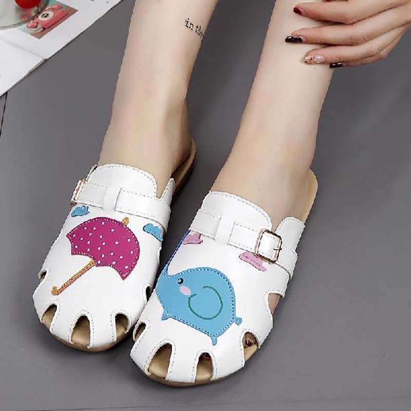Flat Half Slippers Female Summer Korean Casual Versatile Hollow Sandals and Slippers Fashion Breathable Sandals