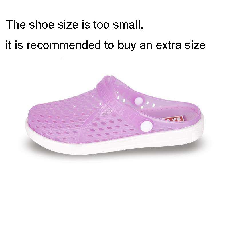 Hole Shoes Female Korean Students Wear Crystal Beach Baotou Half Drag Non-slip Flat Bottom Sandals and Slippers Male XL 45