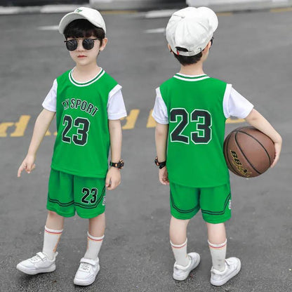 Children's Clothing Summer Basketball Clothing Children's Performance Clothing Sports Thin Section Breathable Sweat-absorbing Two-piece Suit