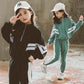 Girls Spring and Summer Sports Suits Long-sleeved Loose Casual Sportswear Girl Teenage Children's School Clothing