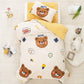 Fall/Winter Double-sided Milk Velvet Three-piece Quilt for Kindergarten Children's Nap Quilt Plus Velvet Thick Quilt Cover Removable and Washable