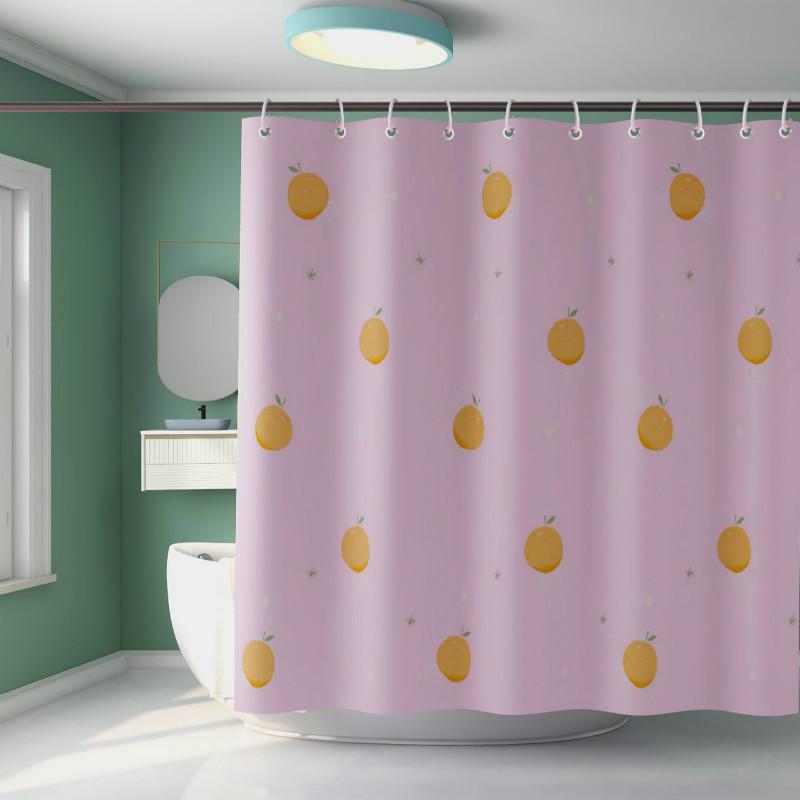 Shower Curtain Sanitary Partition Door Curtain Shower Curtain Fabric Waterproof and Mildew Proof Shower Curtain