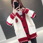 Women's Knitted Cardigan Sweater Loose Spring and Autumn Style Lazy Wind Sweater Coat