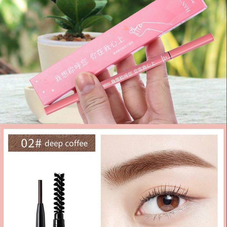 Women's Super Fine Double Eyebrow Pencil Super Waterproof and Sweatproof Natural Lasting Eyebrows