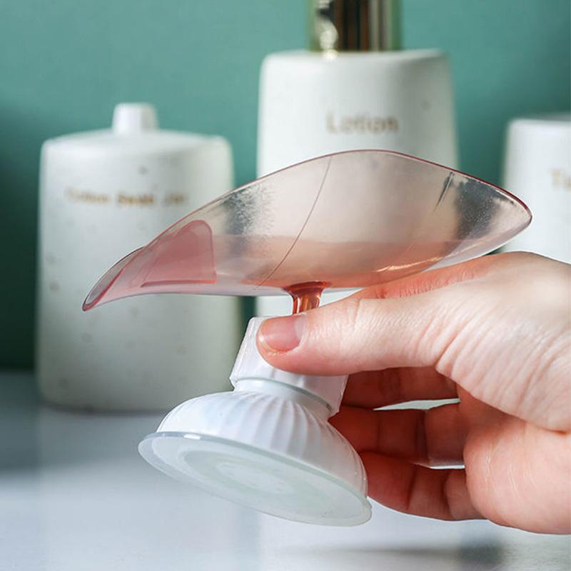 Leaf Shape Soap Box Drain Soap Holder Box Bathroom Shower Soap Holder Sponge Storage Plate Tray Bathroom Supplies Bathroom Gadge