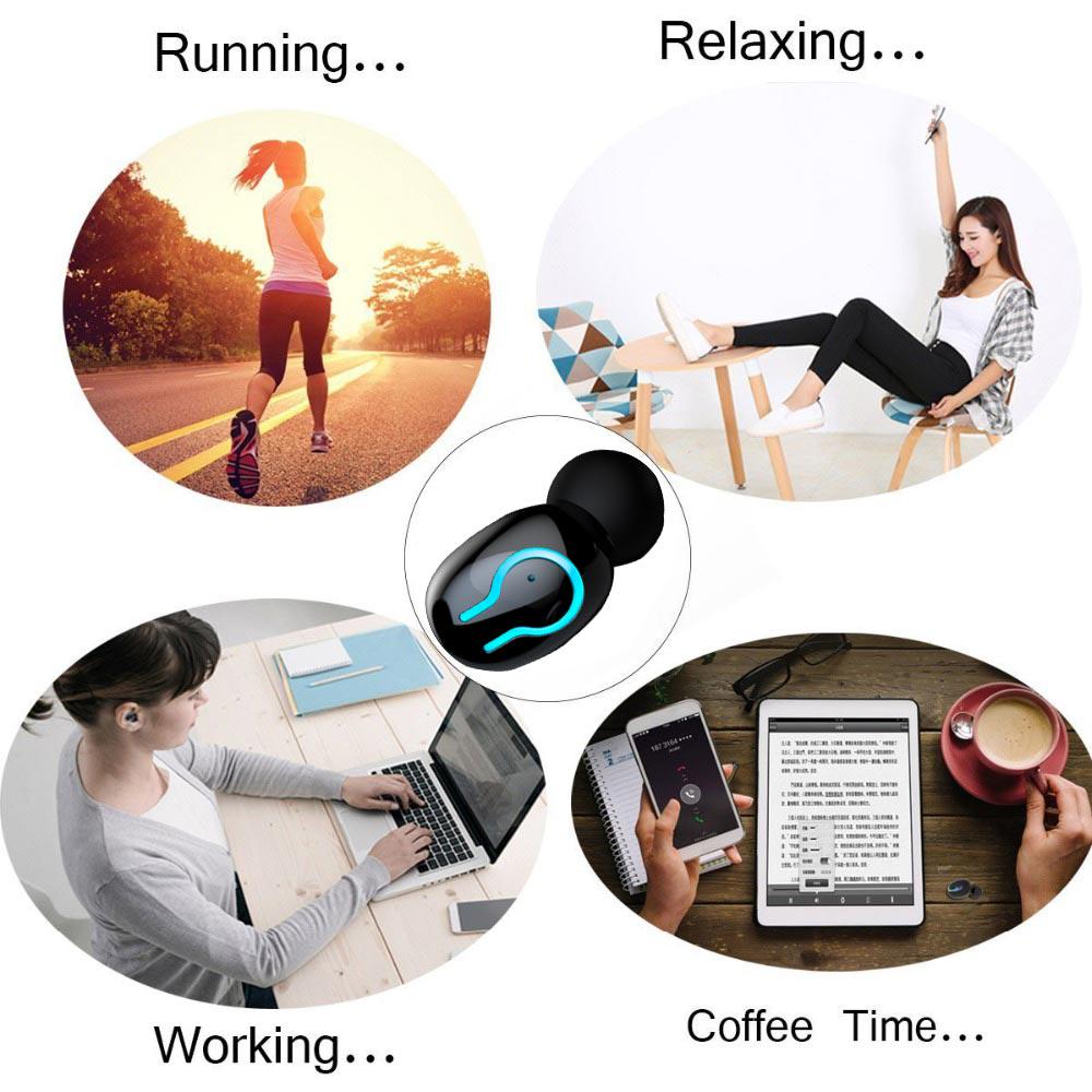 Stereo Bluetooth Earphones V5.0 Headphone Sports Waterproof Earbuds with Dual Mic 6000mAh Power Bank