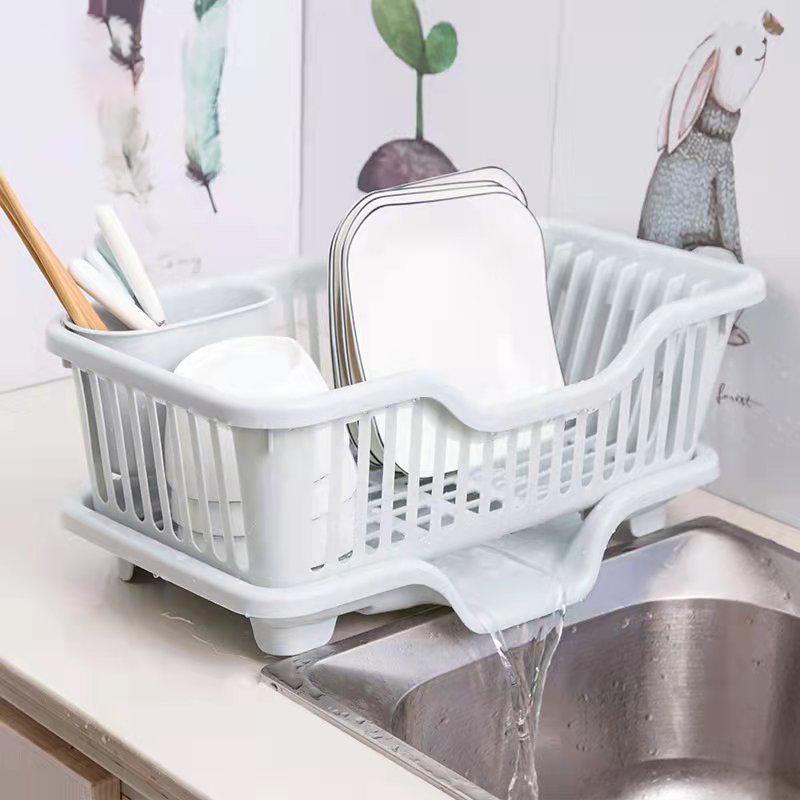 Large Drain Rack Kitchen Dishes Chopsticks Drain Rack Sink Drain Basket Home Organizer Hollow Basket Square Drain Pan Bowl Holder Tray Storage Basket