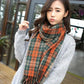 Women's Scarf Winter Thickening and Long Tassel Scarf Korean Color Plaid Knitted Scarf Shawl Dual-use